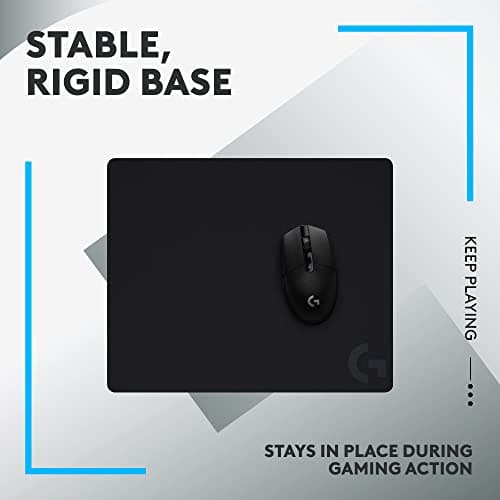 Logitech G440 Hard Gaming Mouse Pad, Optimized for Gaming Sensors, Moderate Surface Friction, Non-Slip Mouse Mat - Black