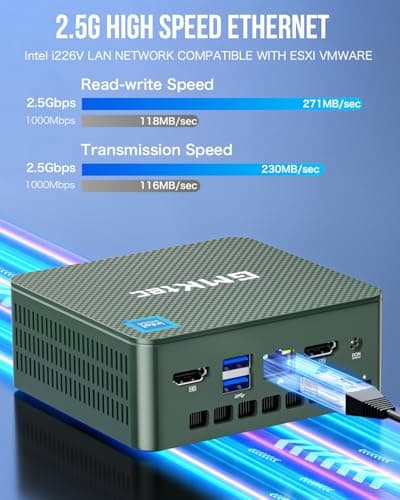 GMKtec Mini PC N150, G3 Plus Intel Twin Lake N150 (3.4GHz), 16GB DDR4 RAM 1TB PCIe M.2 SSD, Desktop Computer 4K Dual HDMI/USB3.2/WiFi 6/BT5.2/2.5G RJ45
