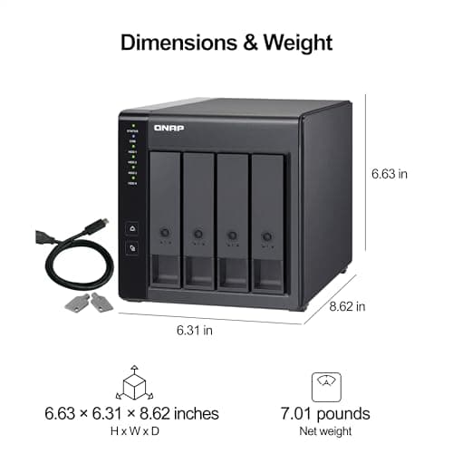 QNAP TR-004 4 Bay USB Type-C Direct Attached Storage (DAS) with hardware RAID (Diskless)