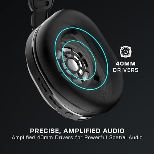Turtle Beach Stealth 500 Wireless Amplified Gaming Headset for PC, PS5, PS4, & Mobile – 40-Hr Battery, Bluetooth, Memory Foam Cushions, Flip-to-Mute Mic, EQ Presets, Companion App – Black