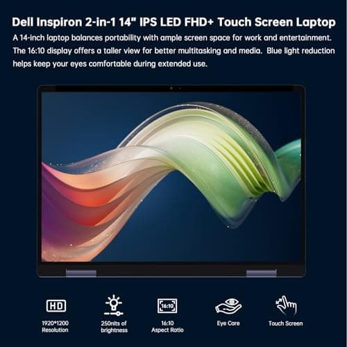 Dell Inspiron 14 Linux Laptop Computer, 2-in-1 14" FHD+ Touchscreen PC, AMD Ryzen 5-8640HS, 32GB DDR5 RAM, 2TB SSD, Backlit Keyboard, Fingerprint, SD Card Reader, Stylus Pen, Linux Ubuntu OS
