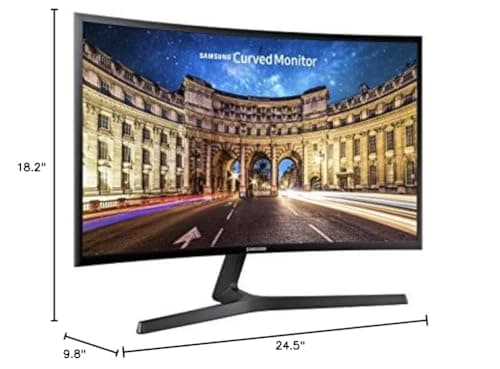 Samsung CF390 Series 27 inch FHD 1920x1080 Curved Desktop Monitor for Business, HDMI, VGA, VESA mountable, 3-Year Warranty, TAA (C27F390FHN), Black