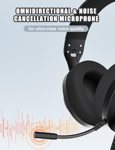 S30 Gaming Headset with Microphone,198g Lightweight Design, Wired Gaming Headphones for Xbox, Xbox Series X|S, PS5, PS4, Switch, PC, Noise Cancelling Mic, Soft Earmuffs (Black)