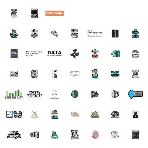 BulbaCraft Data Science Stickers for Water Bottle and Laptop - Data Science Party Favors & Decorations, Waterproof Vinyl Decals, Tech and Coding Stickers, Gifts for Women & Men
