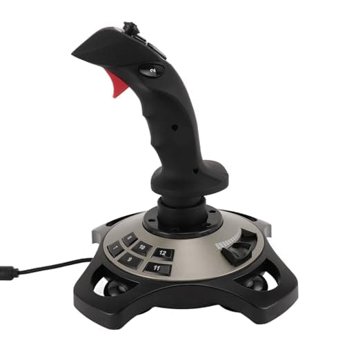JTLB PC Flight Joystick Wired Flight Stick Flight Simulator Control Joystick with Vibration Function Throttle Control for PC Computer Laptop for Win 7 8 10 11