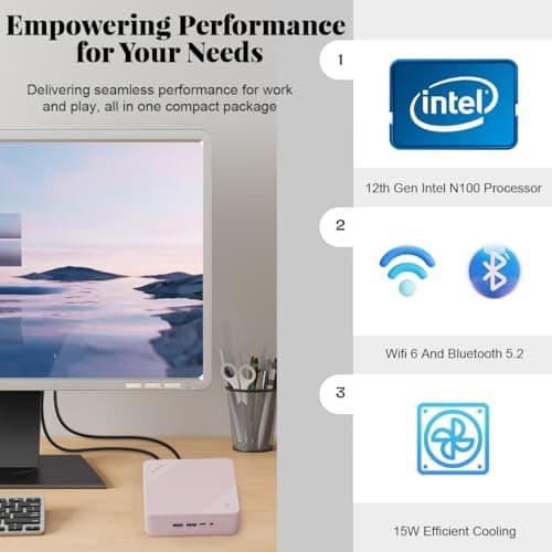 NIMO Mini PC Desktop, 16GB RAM 1TB SSD 12th Gen N100(Beat i3 1115G4) Mini Desktop Computers with USB3.2 BT5.2 WiFi 6, 4K Triple-Monitor Display Micro Computer for Student Home Office