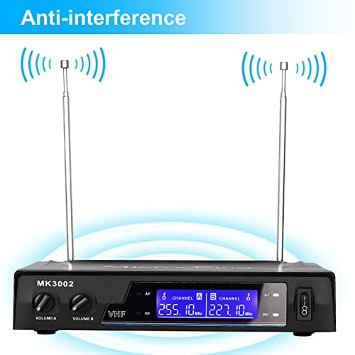 MicrocKing Wireless Microphone System Dynamic Handheld Microphones,150 Ft Operating Range,16 Hours Continuous Use,Ideal for Karaoke, Party, DJ, Church, Wedding, Indoor/Outdoor Activities
