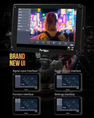 Portkeys HS8 Camera Field Monitor 8" 1100nit Brightness Dual NP-F Battery Plates 3D LUT 4K HDMI Input 3G SDI in/Out Aluminum Housing, VESA 100 x 100 Mounting Points