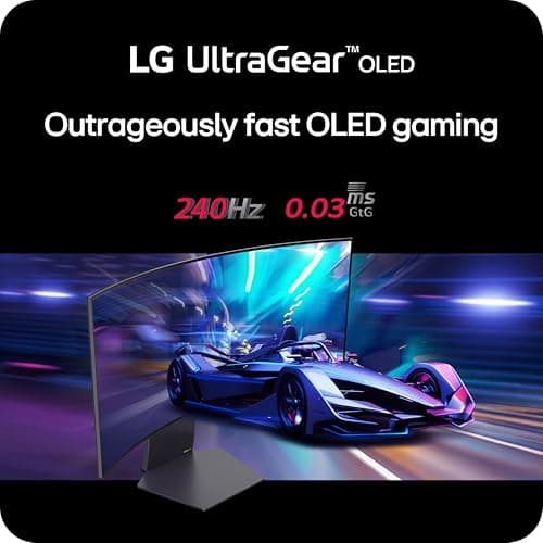 LG 34GS95QE 34-inch Ultragear OLED Curved Gaming Monitor WQHD 1440p 800R 240Hz 0.03ms AMD FreeSync Premium Pro NVIDIA G-Sync HDMI 2.1 DisplayPort Tilt/Height/Swivel Stand Black