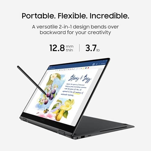 SAMSUNG 16” Galaxy Book5 Pro 360 Copilot+ PC, AI Business Laptop, Windows 11 Pro, Intel Core Ultra 7 Processor 258V, 3K AMOLED Touchscreen, 32GB / 1TB, 120HZ, 2025 Model NP964QHA-KG2US, Gray