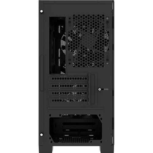 Montech AIR 100 ARGB Micro-ATX Tower with Four ARGB Fans Pre Installed, Ultra-Minimalist Design, Fine Mesh Front Panel, High Airflow, Unique Side Swivel Tempered Glass, Black