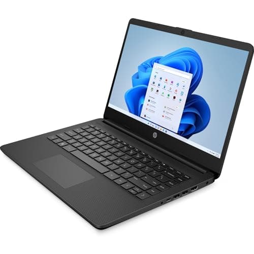 HP 14-dq0706tg 14 Inch HD Touchscreen Laptop Intel Celeron N4120 4GB DDR4 RAM 64GB eMMC UHD Graphics 600 Windows 11 Home S HD Camera Dual Speaker SD Reader HDMI USB C Fast Charge, Jet Black (Renewed)