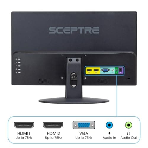 2 Pack - 22 Inch Monitor FHD 1920 x 1080 Computer Monitor, VESA Mount, Tilt, VGA and HDMI x2, Professional and Gaming Monitor – 2 Pack, MACHINE BLACK, 2PACKE225W-19203RT