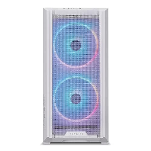 Lian Li Lancool 216 Mid-tower case with high cooling performance - Includes controller - dual front 160MM PWM fans and 1 rear 140MM PWM fan - Airflow focused - Up to 10 fans (CS-L216RCW-X White)