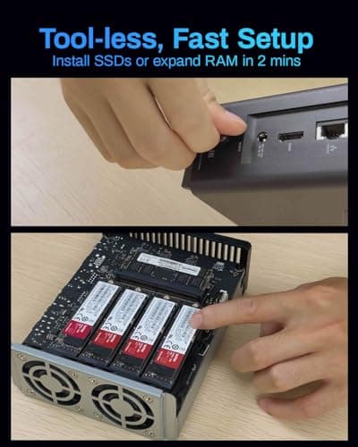 TERRAMASTER F8 SSD NAS Storage - 8Bay All SSD NAS Server N95 QuadCore CPU, 8GB DDR5 RAM, 10GbE Port, 8 Heat Sinks Included, Palm-Sized Powerful Network Attached Storage (Diskless)