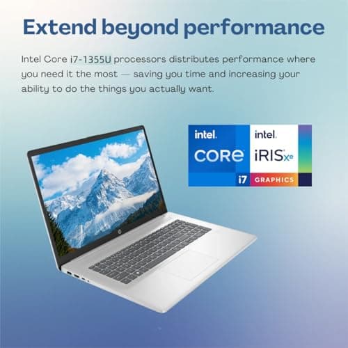 HP 17" Touchscreen Business Laptop, Intel 10-Core i7-1355U(Up to 5 GHz), Microsoft Office Pro Lifetime, 32 GB RAM, 1 TB SSD, HD Audio, 720P Webcam, WiFi 6, Bluetooth 5.3, Windows 11 Pro, Silver
