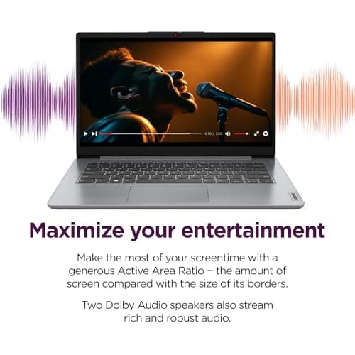 Lenovo IdeaPad 1i Laptop with Microsoft 365 Home and Business • 20GB RAM • 1TB Cloud Storage and 512GB SSD • Intel Core • 14 Anti-Glare Screen • WiFi-6 • 11HR Battery • Windows 11 • W/O Earbuds