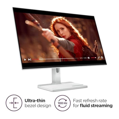 Lenovo L27q-4A Monitor, 27" IPS QHD Resolution, Flat, 4 Side Borderless, 2X HDMI 2.0, DP 1.4, Audio Out, 100Hz, HDR10, 1ms MPRT, 99% sRGB, 350nits, Speakers, 100mm