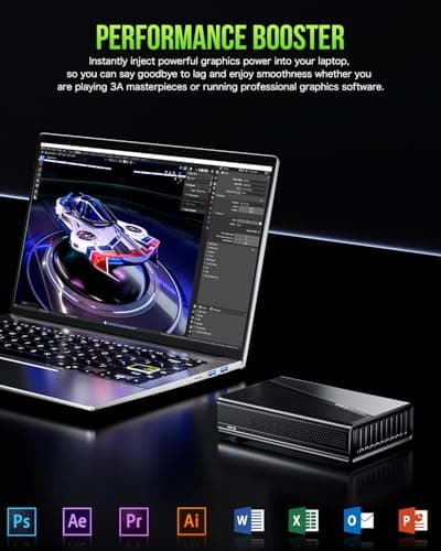 GMKtec AD-GP1 External GPU Docking Station, eGPU Enclosure with AMD Radeon 7600M XT GPU Graphics Card, HDMI2.1, DisplayPort2.0, Oculink, USB4, eGPU Dock for Mini PC Laptop Notebook Game Console