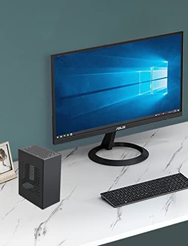 Aluminum Mini ITX Case with PCIe 3.0 Riser, JOYJOM Mini PC Case, SFF Small Form Factor PC Case, TX Computer Gaming Case Supports GPU Graphics Card (Black)