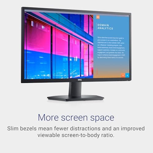 Dell SE2722HX Monitor - 27 inch FHD (1920 x 1080) 16:9 Ratio with Comfortview (TUV-Certified), 75Hz Refresh Rate, 16.7 Million Colors, Anti-Glare Screen with 3H Hardness - Black