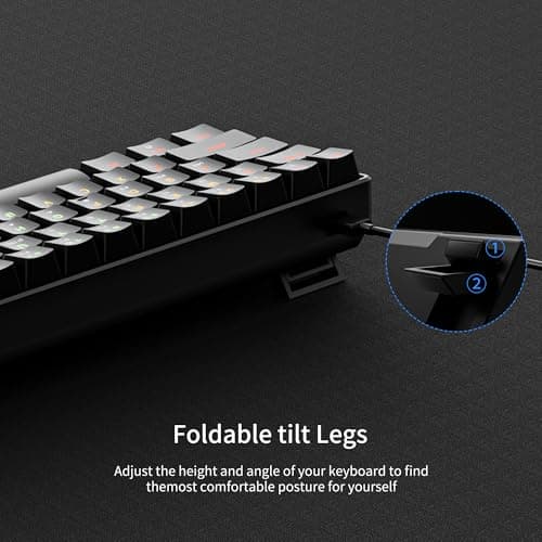 Newmen GM611 Mechanical Keyboard,Rainbow LED Backlit Gaming Wired Keyboards Compact Mini 61 Keys Portable 60 Percent Mechanical Keyboard with Black Keycaps,for Windows Laptop PC Linear Red Switches