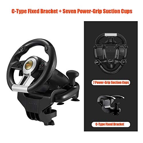 PXN PC Racing Steering Wheel, V3II USB Car Driving Simulator Race Gaming Steering Wheel with Pedals for Windows PC, PS3, PS4, Nintendo Switch, Xbox One, Xbox Series X/S