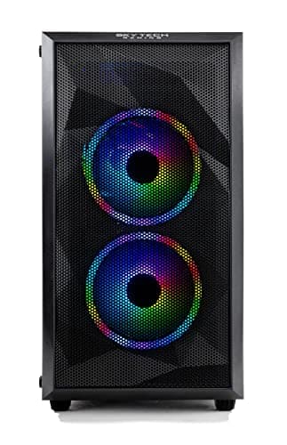 Skytech Gaming Chronos Mini Gaming Computer PC Desktop - Intel Core-i3 10100F 3.6GHz, GTX 1650 4G, 500GB SSD, 8G 3000, RGB Fans, AC WiFi, Windows 10 Home 64-bit,Black