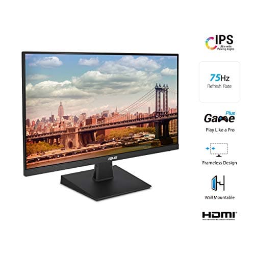 ASUS VA27EHE 27” Eye Care Monitor Full HD (1920 x 1080) IPS 75Hz Adaptive-Sync HDMI D-Sub Frameless,Black