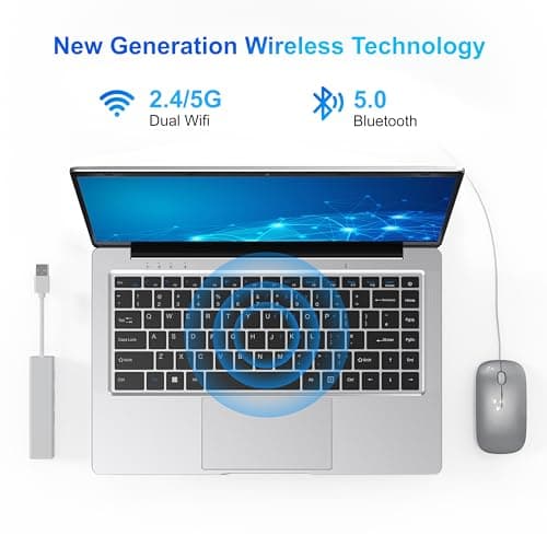 Laptop Computer, 14 inch Laptop Dual-Core Cerelon N4000 6GB RAM 128GB SSD Portable Laptop, 1366x768 IPS Display Fanless Design Laptop PC, WiFi 2.4/5G, BT 5.0, USB 3.0, Mini HDMI, Include USB-C Hub