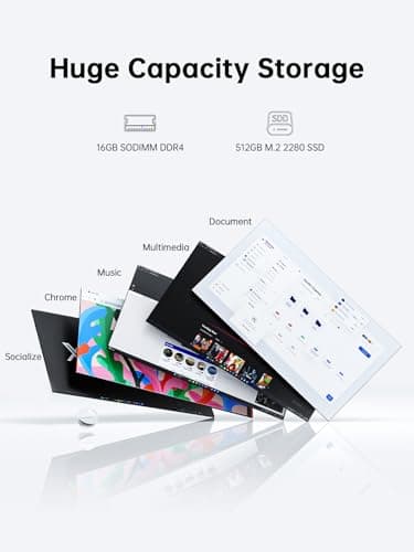 16.0-inch Gaming Laptop, 16GB DDR4 512GB SSD Laptop Computer, Windows 11 Laptop with 12th Quad-Core Processor(Up to 3.6GHz), 1920P FHD Display, WiFi 6, USB3.2, Type_C