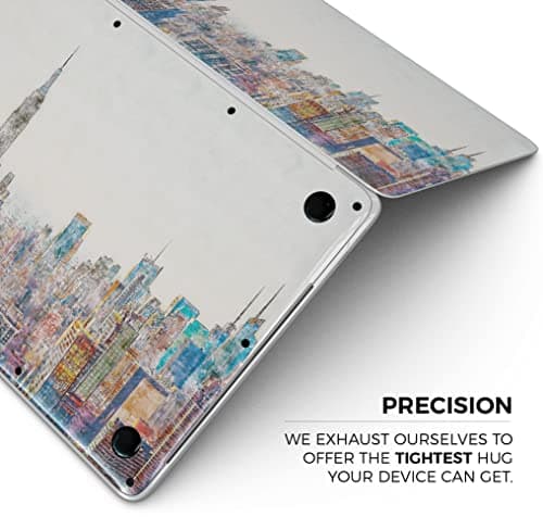 Watercolor New York City Skyline Full-Body Wrap Scratch Resistant Decal Skin-Kit Compatible with MacBook 13" Pro M1 (A2338)