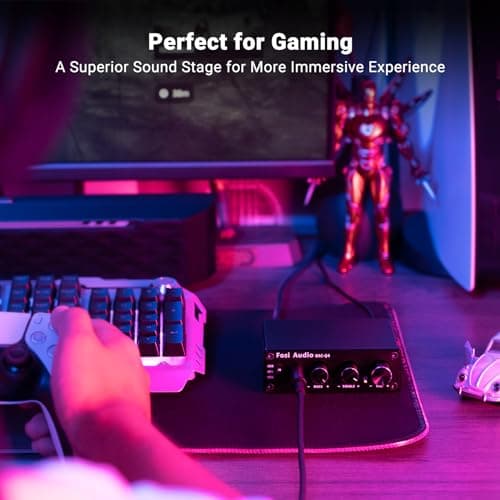 Fosi Audio Q4 DAC Headphone Amp for PC, Desktop Digital to Analog Audio Converter for Home Stereo Amplifier and Powered Speakers, PC-USB/Optical/Coaxial Inputs, 3.5mm Headphone/RCA Outputs