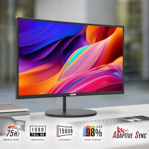 Kado Triple Monitor Setup - 3-Pack 27" Curved 1920x1080 Computer Monitor 1500R 75Hz VESA Mount HDMI Office Gaming Hybrid Built-in Speakers (C27X Trio Series)