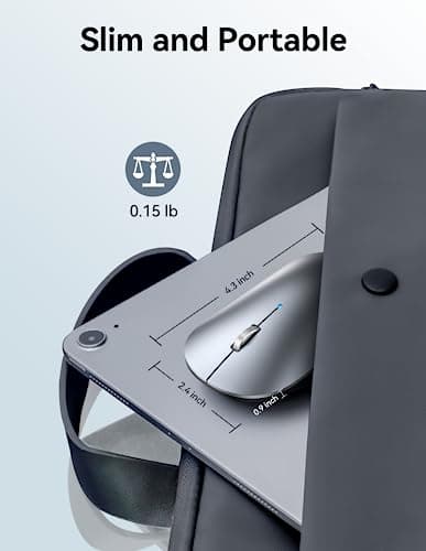 TECKNET Wireless Mouse, BT5.0/3.0 2.4GHz Silent Computer Mouse with USB Receiver,4000DPI Rechargeable Portable Bluetooth Mouse for Laptop/MacBook/Pro/iPad/Windows