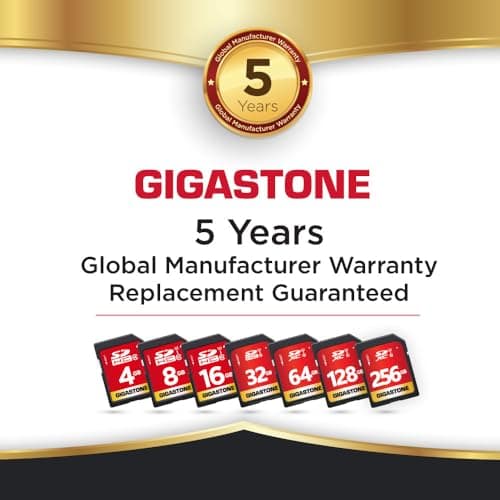 GIGASTONE 32GB 5-Pack SD Card UHS-I U1 Class 10 SDHC Memory Card High-Speed Full HD Video Compatible with Canon Nikon Sony Digital Camera, SPYPOINT TACTACAM WOSPORTS Trail Camera, with 5 Mini Cases