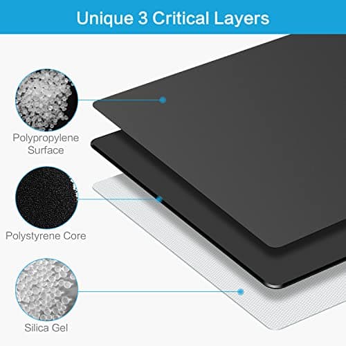 Hard Mouse Pad,Unique 3 Layers Mouse Pad with Plastic Surface,Compatible with High DPI Mice Quick Gestures Enhance Precision for Gaming and Office-Large (11.6"x9.5") Black (Black - 1 pc)