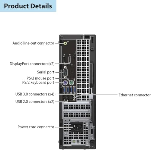 Dell Optiplex 7050 SFF PC Desktop Computer PC Setup, 24" FHD Monitor, Intel Core i5-7500 3.4GHz Up to 3.8GHz, 512GB SSD, 16GB RAM, RGB Keyboard, Mouse, DP Cable, Win 10 Pro(Renewed)