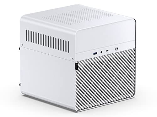 JONSBO N2 White NAS ITX Case 5+1 Disk Bays Mini Aluminum Case, Built-in 12cm Fan, SFX Power Bite (L150mm Max.), Support 65mm CPU Cooler, Integrated Upper Cover Removable，White