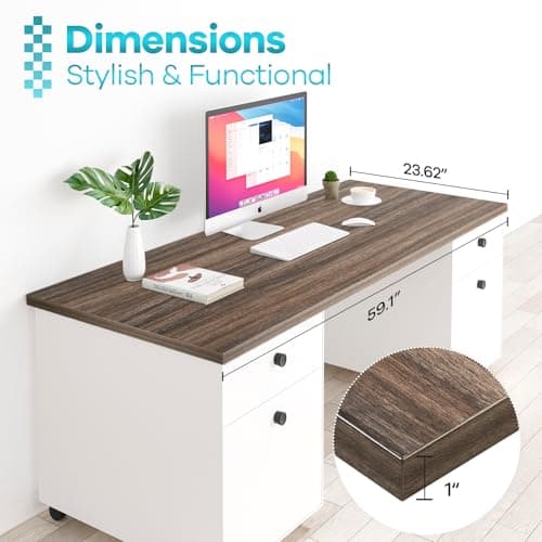 Kaboon 60x24 inches Tabletop, Solid One-Piece Desktop for Sit Stand Desk, Double Desks, L Desk DIY,Wood Countertop Home or Commercial Use 1 inch Thick, Eucalyptus/Rustic Wood, 23.62" D x 59.1" W
