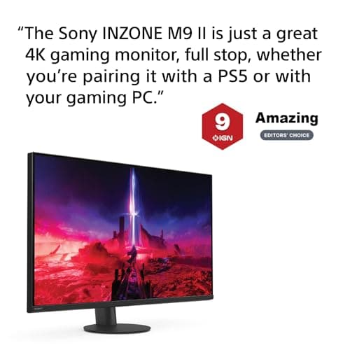 Sony INZONE M9 II 27” 4K UHD (3840 x 2160) 160Hz Full Array LED 1ms GtG NVIDIA G-SYNC Gaming Monitor, DisplayHDR 600, Built-in Speakers, DisplayPort 2.1 (UHBR10) /VRR HDMI 2.1-3 Year Limited Warranty