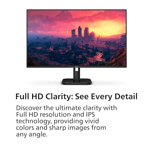 Philips 27E1N1300A 27" IPS FHD (1920 x 1080) Monitor,100Hz 1ms, USB-C, Built-in Speakers, LowBlue Mode, Flicker-Free, VESA, 4Yr Advance Replacement Warranty