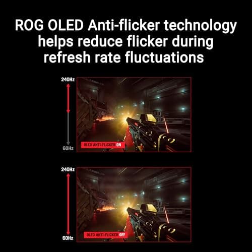 ASUS ROG Strix 27” 1440P OLED Gaming Monitor (XG27AQDMG) - QHD, Glossy OLED, 240Hz, 0.03ms, Custom Heatsink, Anti-flicker,Uniform Brightness, G-SYNC Compatible, 99% DCI-P3, DisplayWidget, 3yr warranty
