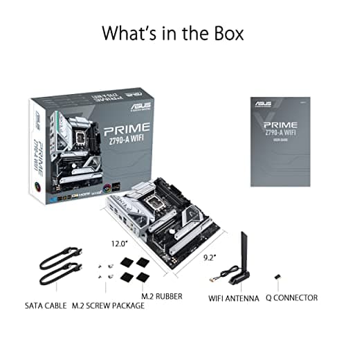 ASUS Prime Z790-A WiFi 6E LGA 1700(Intel 14th,13th&12th) ATX Motherboard (16+1 DrMOS, PCIe 5.0,DDR5,4X M.2 Slots,2.5 Gb LAN,USB 3.2 Gen 2 Front Panel Type-C, Thunderbolt 4/USB4, DP)