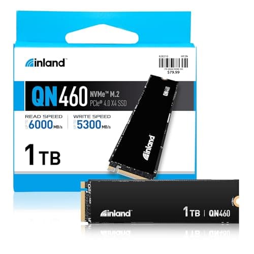 INLAND QN460 SSD 1TB Gen4 NVMe M.2 Internal Gaming Solid State Drive, Up to 6,000MB/s, Storage and Memory for Laptop & PC Desktop