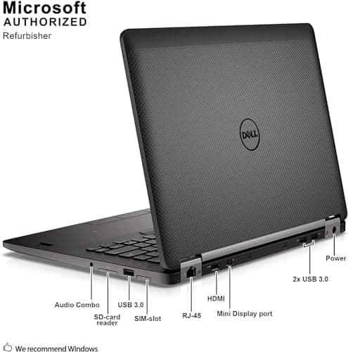 Dell Latitude E7470 14in Laptop, Core i5-6300U 2.4GHz, 8GB Ram, 256GB SSD, Windows 10 Pro 64bit (Renewed)