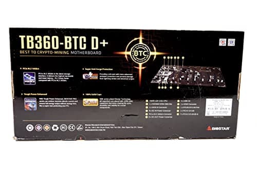 Biostar TB360-BTC D+ (Intel 8th and 9th Gen) LGA1151 SODIMM DDR4 8 GPU Support GPU Mining Motherboard. Requires CPU with IGFX and Server Power Supply.