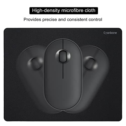 Mini Mouse Pad Small Size 2 Pack, Portable Mouse Pad for Laptop Waterproof, Cute Travel Mousepad Black with Non Slip Rubber Base for Wireless Mouse - 5.5 x 7 Inch