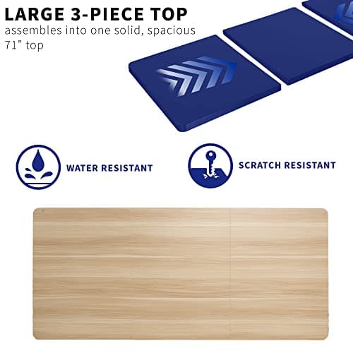 VIVO Universal 71 x 36 inch Table Top for Standard and Sit to Stand Height Adjustable Home and Office Desk Frames, Light Wood Extra-Wide Desktop, DESK-TOP72-36C