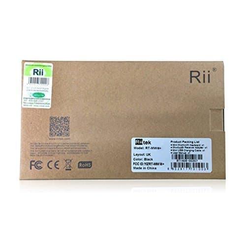 Rii 2.4GHz Mini Wireless Keyboard with Touchpad＆QWERTY Keyboard, Backlit Portable with Remote Control for Laptop/PC/Tablets/Windows/Mac/TV/Xbox/PS3/Raspberry Pi .(Black)